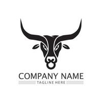 Stier und Kuh Logo Design Symbol Vektor Horn Tiere