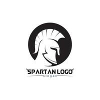 spartanisch Logo schwarz Gladiator und Vektor Design Helm und Kopf schwarz