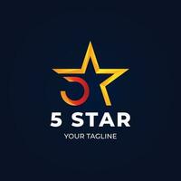 Gradient 5 Star Logo Vorlage vektor