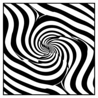 optisch Illusion, schwarz und Weiß Spiral, abstrakt Vektor Symbol