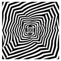 optisk illusion, svart och vit spiral, abstrakt vektor ikon
