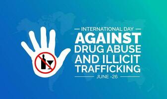 International Tag gegen Droge Missbrauch und illegal Handel Hintergrund oder Banner Design Vorlage. vektor
