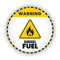 en varning tecken av diesel bränsle banderoller, tecken, symbol, varning mark vektor illustration design. varning diesel bränslevektor tecken. gul triangel mark
