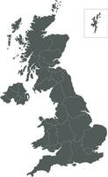 vektor tom Karta av Storbritannien med administrativ divisioner. redigerbar och klart märkt skikten.