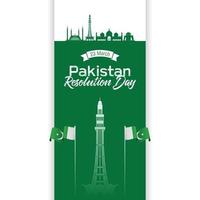 Pakistan Resolution Day Feier Banner Flyer vektor