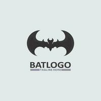 bat logotyp djur och vektor, vingar, svart, halloween, vampyr, gotisk, illustration, design bat ikon vektor