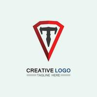 t-Buchstabe, t-Logo-Vektor-Schriftart-Alphabet-Design und Symbol t vektor