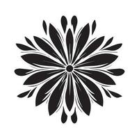 Blumen- Blume Symbol Vektor Illustration schwarz Farbe