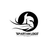 spartansk logotyp svart glaiator och vektor design hjälm och huvud svart