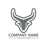 Stier Logo und Horn Symbole Kuh Vektor Vorlage Symbole App