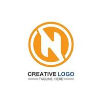 n Logo Schriftart Firmenlogo Geschäft und Brief Initiale n Design Vektor und Brief für Logo