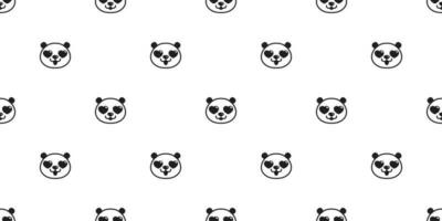 Bär nahtlos Muster Panda Vektor Herz Auge Valentinstag Polar- Bär Bambus Teddy Karikatur Schal isoliert Fliese Hintergrund wiederholen Hintergrund Gekritzel Illustration