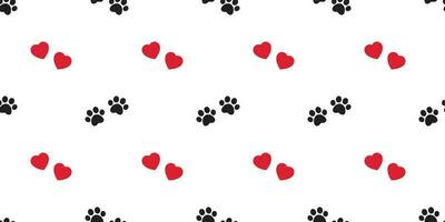 Hund Pfote nahtlos Muster Vektor Herz Valentinstag Fußabdruck Französisch Bulldogge wiederholen Hintergrund Fliese Hintergrund Schal isoliert Karikatur Illustration