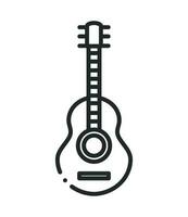 gitarr musik instrument linje isolerat ikon vektor