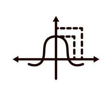 Mathematik Graph Symbol isoliert Design vektor