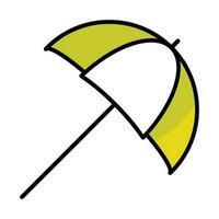 Regenschirm Sommer- Symbol isoliert Design vektor