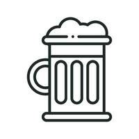 Bier Glas Linie isoliert Symbol Design vektor