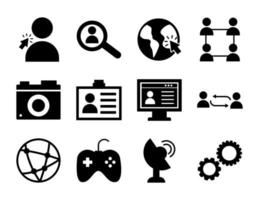 zwölf Social-Media-Marketing-Set-Symbole vektor