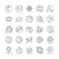 bunt av tjugofem världsplaneten som ikoner vektor