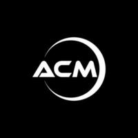 acm brev logotyp design i illustration. vektor logotyp, kalligrafi mönster för logotyp, affisch, inbjudan, etc.