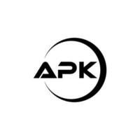 apk brev logotyp design i illustration. vektor logotyp, kalligrafi mönster för logotyp, affisch, inbjudan, etc.