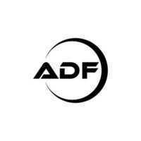 adf brev logotyp design i illustration. vektor logotyp, kalligrafi mönster för logotyp, affisch, inbjudan, etc.