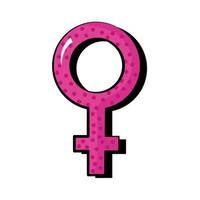 weibliches Geschlechtssymbol Pop-Art flacher Stil vektor