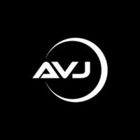 avj Brief Logo Design im Illustration. Vektor Logo, Kalligraphie Designs zum Logo, Poster, Einladung, usw.