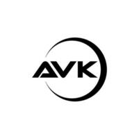 avk Brief Logo Design im Illustration. Vektor Logo, Kalligraphie Designs zum Logo, Poster, Einladung, usw.