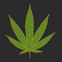 cannabis blad grön svart bakgrund vektor