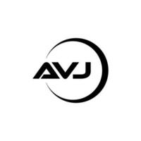 av J brev logotyp design i illustration. vektor logotyp, kalligrafi mönster för logotyp, affisch, inbjudan, etc.