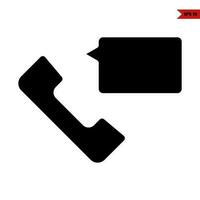 cel Telefon mit Rede Blase Kommunikation Glyphe Symbol vektor