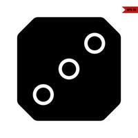 Würfel Spiel Glyphe Symbol vektor