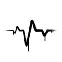 Vektor Graffiti sprühen Farbe Herz Bewertung Elektrokardiogramm Signal isoliert Vektor Illustration