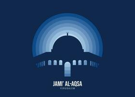 jami' al aqsa. månsken illustration av känd historisk, de Färg tona av de ljus är baserad på de officiell flagga vektor eps 10.