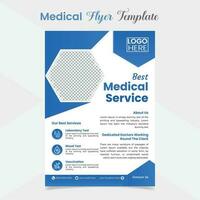 Beste medizinisch Bedienung Flyer und Poster Vorlage Design vektor
