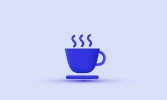 Illustration kreativ Vektor Symbol Tasse von heiß Kaffee 3d modern isoliert auf Hintergrund