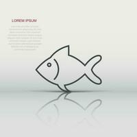 Fisch Zeichen Symbol im eben Stil. Goldfisch Vektor Illustration auf Weiß isoliert Hintergrund. Meeresfrüchte Geschäft Konzept.