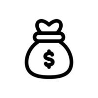 enkel pengar väska ikon. de ikon kan vara Begagnade för webbplatser, skriva ut mallar, presentation mallar, illustrationer, etc vektor
