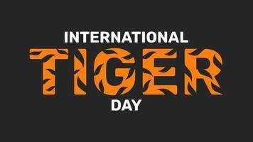 Vektor Illustration von International Tiger Tag Poster mit dunkel Hintergrund im eben Design