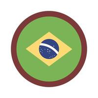 Brasilien Flagge Siegel flache Stilikone vektor