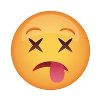 verrücktes Emoji-Gesicht mit Zunge heraus flache Stilikone vektor