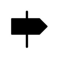 Straße Zeiger schwarz Glyphe ui Symbol. Richtung. Geographisches Positionierungs System Navigation. Platz auf Straße. Benutzer Schnittstelle Design. Silhouette Symbol auf Weiß Raum. solide Piktogramm zum Netz, Handy, Mobiltelefon. isoliert Vektor Illustration