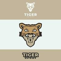 Sport Logo Design, mit ein Tiger Kopf Symbol vektor