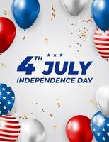 juli, 4 självständighetsdag i usa bakgrund. kan användas som banner eller affisch. vektor