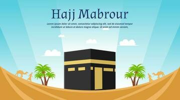 hajj mabrour mall baner design med kaaba vektor konstverk design