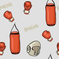tecknad serie röd boxning handske ikon, främre och tillbaka. isolerat vektor illustration.