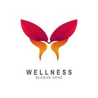 Gesundheitswesen Konzept Geschäft Logo Gradient Design. Mensch Schmetterling Logo unterzeichnen. gesund Glück Logo Symbol. kosmetisch Symbol Logo. Vektor Illustration.