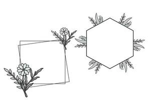 Blumen- und Blume Dekoration Rahmen vektor