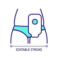 Darm- Stoma rgb Farbe Symbol. chirurgisch gemacht Öffnung. Verdauungs- System Krankheit. Magen-Darm Operation. isoliert Vektor Illustration. einfach gefüllt Linie Zeichnung. editierbar Schlaganfall